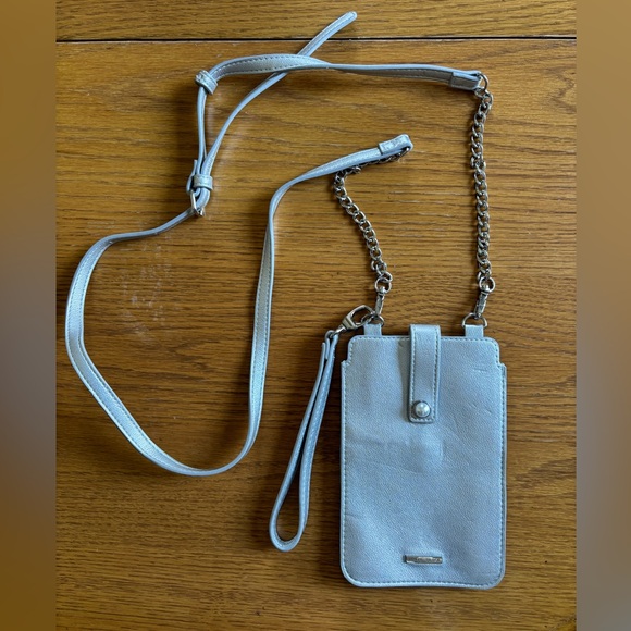 WHBM metallic silver crossbody & clutch phone bag - Picture 2 of 11